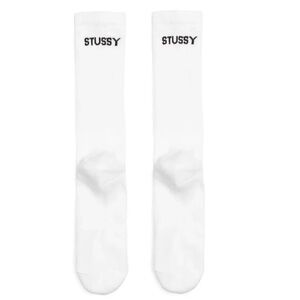 NWT NIKE DRI FIT x STUSSY COLLABORATION WHITE/BLACK CREW EVERYDAY SOCKS MENS M L